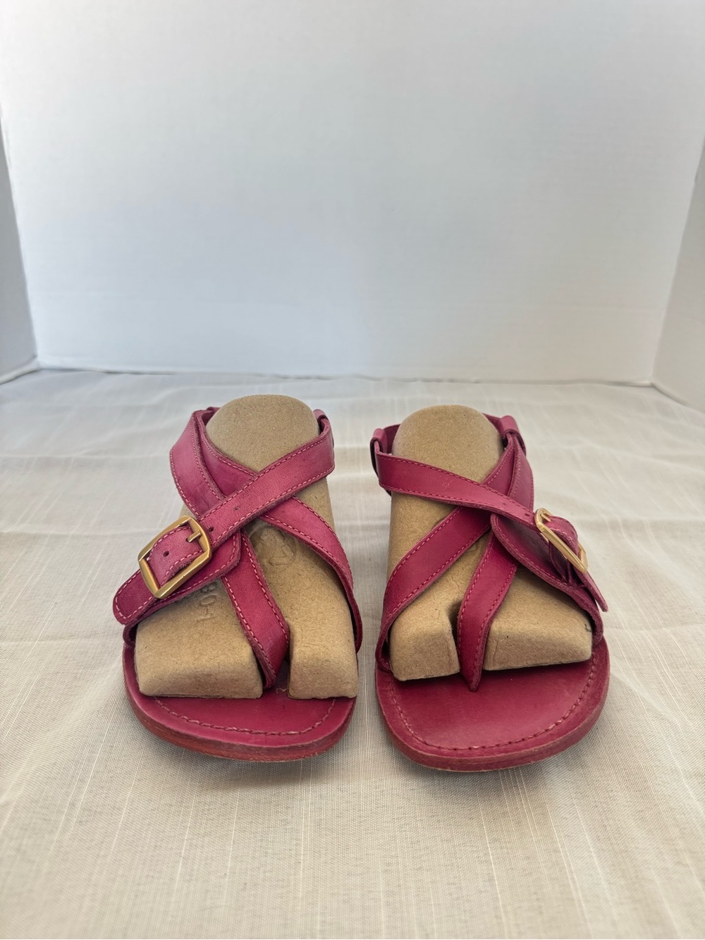 Free People Raspberry Suede Strappy Sandals Size 6 - Picture 2 of 9